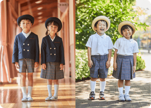 制服を着た子供たち